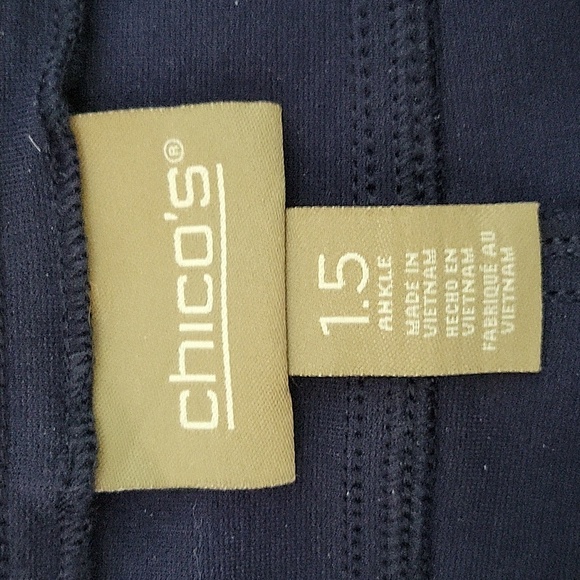 Chico's Blue 5 Pocket Ponte Ankle Pants Size Medium/10 - Picture 5 of 7